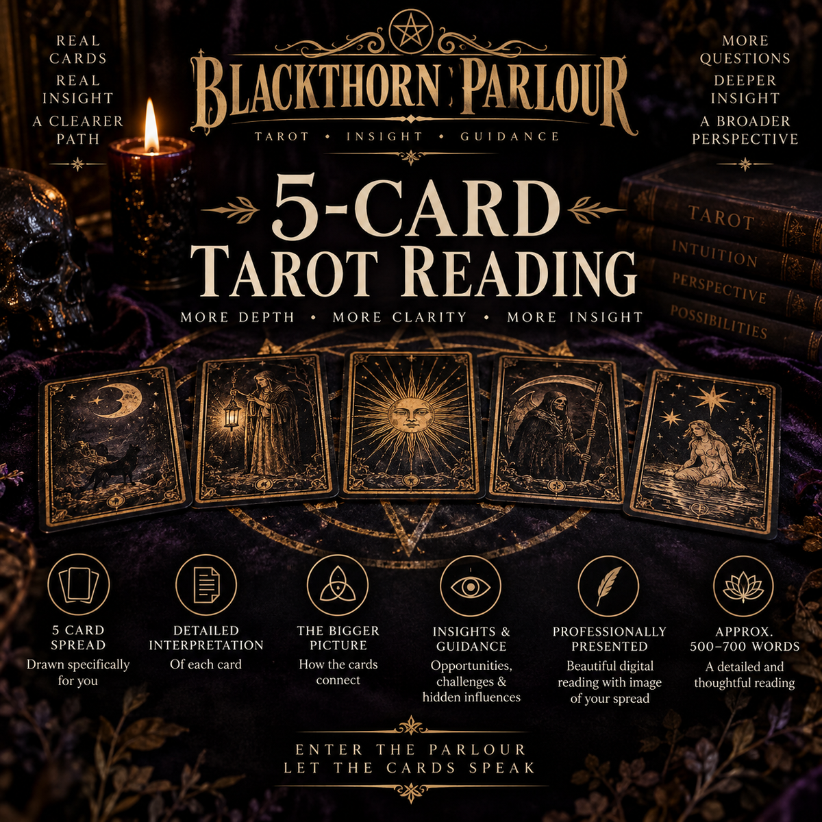 Personalised 5 Card Tarot Card Reading